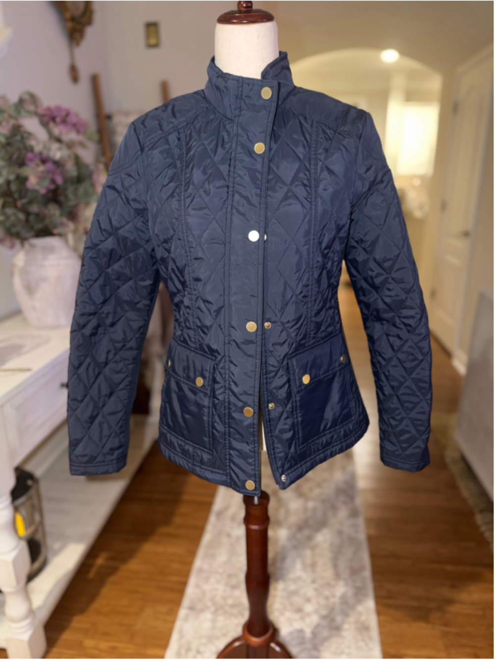 Women's A New Day Quilted Jacket Navy Size M